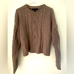 Sanctuary Cable Brown Knit Sweater Sz M